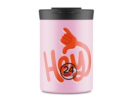24Bottles nerezový termohrnek Travel Tumbler Hey! Pink 350 ml