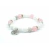 Náramek jadeit růženín howlit bílý s přívěškem strom života 1