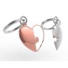 MTM přívěsky na klíče Dvě srdce jako puzzle růžovo-stříbrné 3