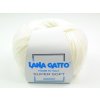 Lana Gatto pletací příze vlna merino SUPER SOFT bílá 10001