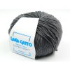 Lana Gatto pletací příze vlna merino SUPER SOFT tmavě šedá smíšená