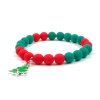 29456 moni damsky naramek sklenene koralky zelene cervene se stromkem