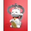 keyring lucky cat white metalmorphose mtm226 5
