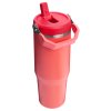 STANLEY Termoláhev s integrovanou slámkou The IceFlow™ Flip Straw 2.0 Tumbler 890 ml Hot Coral