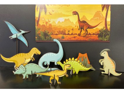 Dinosaury - kreatívna drevená sada s príbehom