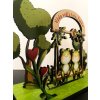 Drevená pop-up karta "Vždy vedľa teba, Žabka" - romantická 3D scéna