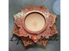 Svícen mandala rosegold