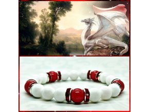 Koláž náramek Bílý drak Lajla Handmade