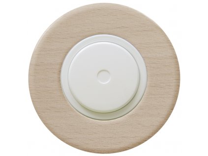 LED stmívač otočný push-pull, kompletní, RETRO DŘEVO buk (Varianta Rám: dřevo buk, Kryt: černý, Ovladač: stmívač - bílý)