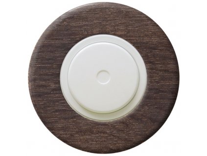 LED stmívač otočný push-pull, kompletní, RETRO DŘEVO dub (Varianta Rám: dřevo dub tmavý, Kryt: černý, Ovladač: stmívač - bílý)