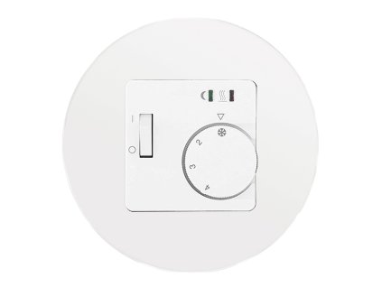 Termostat RTR-E 8011-50 analogový, kompletní, RETRO SKLO (Varianta Rám: sklo - bílá, Varianta: analogový prostorový - bimetal, na omítku, bez čidla)