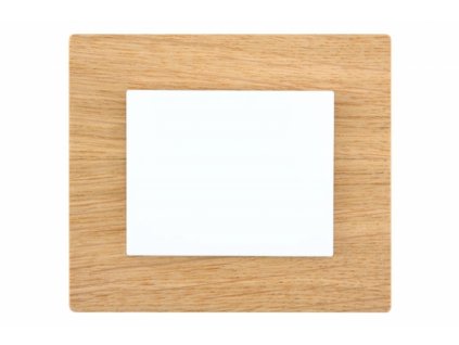 Minimalistický vypínač Obzor DECENTE - DŘEVO (Schéma zapojení Tlačítko s nulovou svorkou 1/0N, Varianty Rám: MDF mahagon, Kryt: bílý lesk)