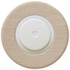 LED stmívač otočný push-pull, kompletní, RETRO DŘEVO buk (Varianta Rám: dřevo buk, Kryt: černý, Ovladač: stmívač - bílý)