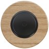 LED stmívač otočný push-pull, kompletní, RETRO DŘEVO dub (Varianta Rám: dřevo dub světlý, Kryt: černý, Ovladač: stmívač - bílý)