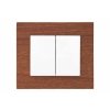 Dvojitý vypínač Obzor DECENTE - DŘEVO (Schéma zapojení Přepínač střídavý dvojitý, řazení 6+6 (6+1), Varianty Rám: MDF mahagon, Kryt: bílý lesk)