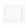 Dvojitý vypínač Obzor DECENTE - PLEXI (Schéma zapojení Přepínač střídavý dvojitý, řazení 6+6 (6+1), Varianty Rám: Plexi bílá, Kryt: bílý lesk)