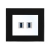 Zásuvka komunikační USB nabíječka dvojitá, DECENTE SKLO (Typ Zásuvka komunikační USB nabíječka dvojitá, Varianty Rám: Sklo černá, Kryt: bílý lesk)