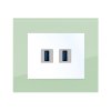 Zásuvka komunikační USB nabíječka dvojitá, DECENTE SKLO (Typ Zásuvka komunikační USB nabíječka dvojitá, Varianty Rám: Sklo černá, Kryt: bílý lesk)