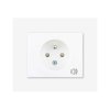 Zásuvka jednonásobná s clonkami DECENTE PLEXI (Typ Zásuvka s clonkami a přepěťovou ochranou, Varianty Rám: Plexi bílá, Kryt: bílý lesk)
