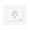 Zásuvka jednonásobná s clonkami DECENTE PLEXI (Typ Zásuvka s clonkami a přepěťovou ochranou, Varianty Rám: Plexi bílá, Kryt: bílý lesk)