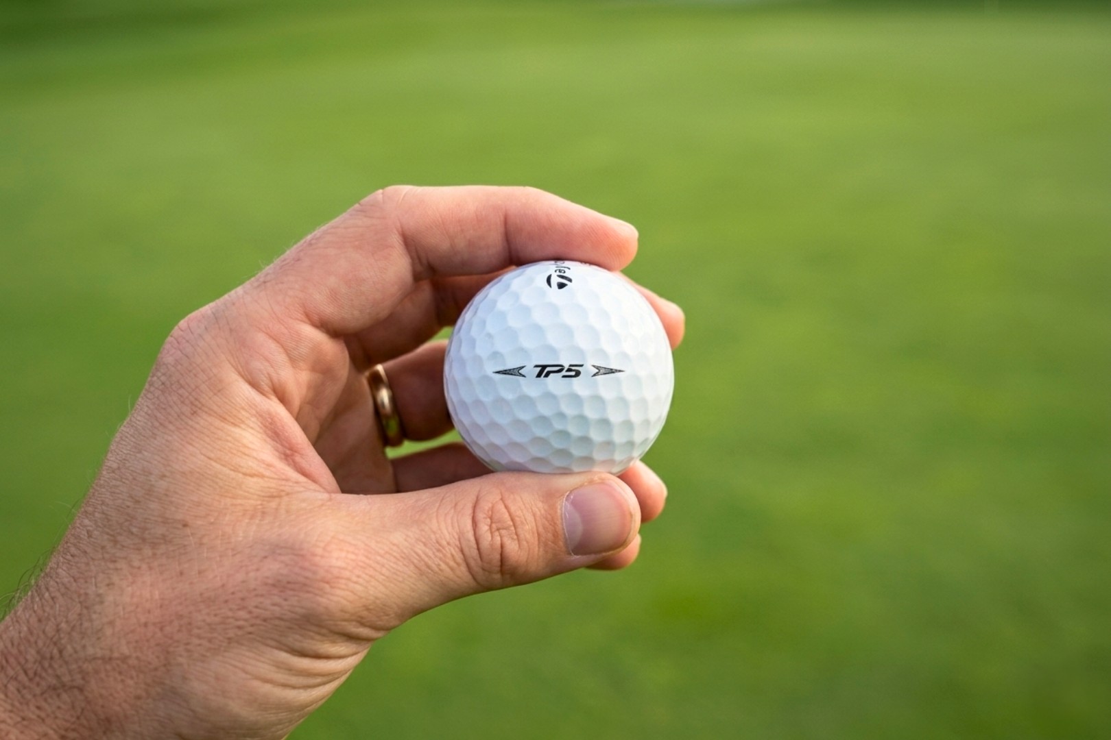 Golfový míček v ruce