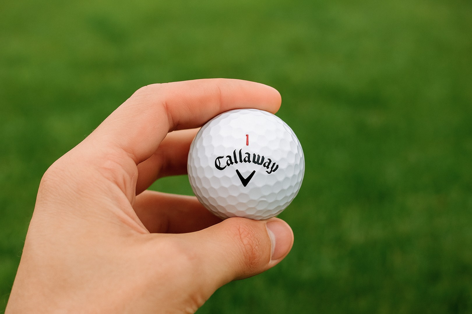 Golfový míček v ruce