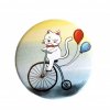 kočička na kole placka, bicykl, balónky