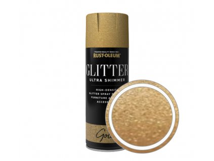 Dekorační barva ve spreji efekt zlaté třpytky Rust-Oleum Glitter Ultra Shimmer Gold 400 ml