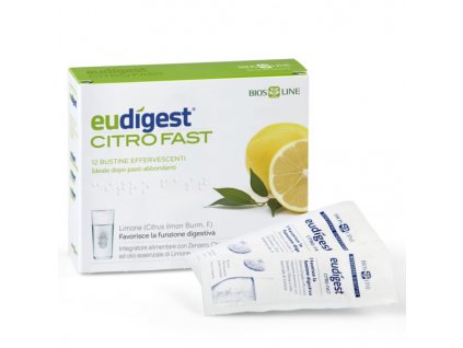 Biosline Eudigest Citro Fast Lepší trávení po jídle nebo při obtížném trávení citrusová příchuť  12 sáčků