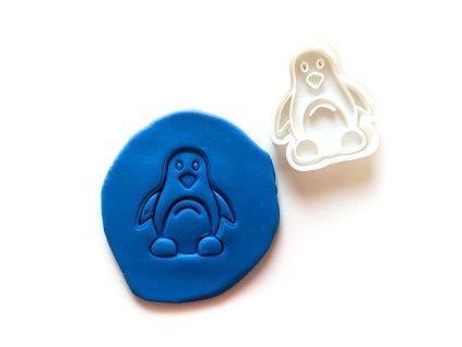 Vykrajovátko tučňák z PLA pro modelínu a kinetický písek