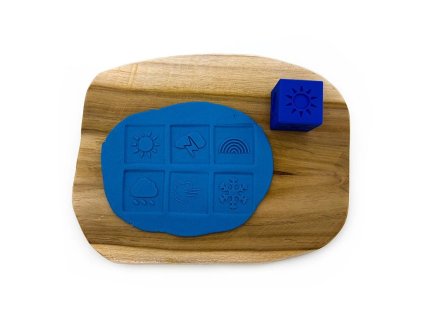 Obtiskávací kostka počasí do modelíny a kinetického písku