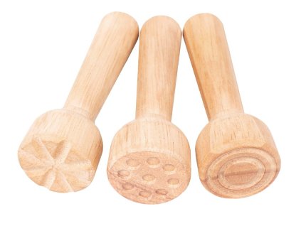 Dřevěná razítka JOVI Baby s různými texturami pro smyslové hraní