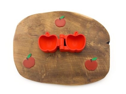 Tvořítko jablko z PLA na modelínu a kinetický písek pro smyslové hraní dětí