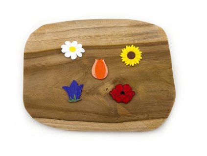 Miniatury květin z PLA materiálu pro smyslové a tematické hraní dětí