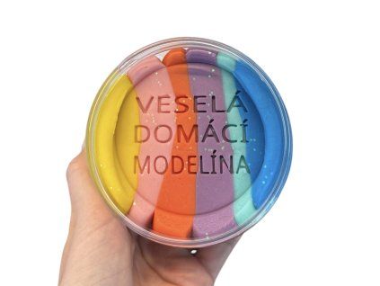 domácí netoxická modelína v duhových barvách