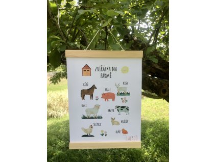 plakát pro děti zvířata na farmě