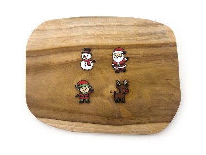 Sada čtyř miniatur s vánočními motivy – sněhulák, Santa, elf a sob