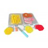 Dřevěná dětská sada na přípravu hamburgeru se suchým zipem