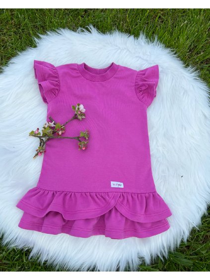 detské mikinové šaty s krátkym rukávom