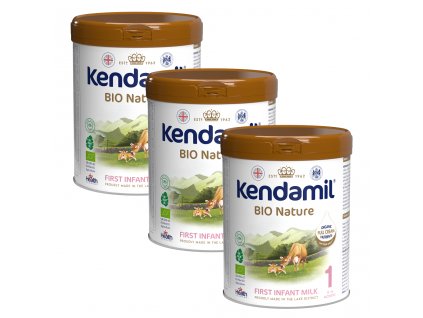 3x KENDAMIL Počiatočné BIO nature mlieko 1 (800 g) DHA+