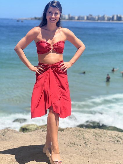 Šátek kratší - červená