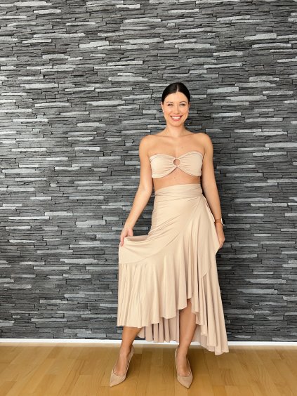 Zavinovací sukně LUXURY - smetanová