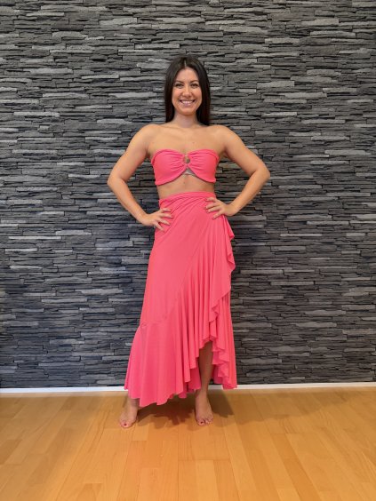 Zavinovací sukně - neon růžová