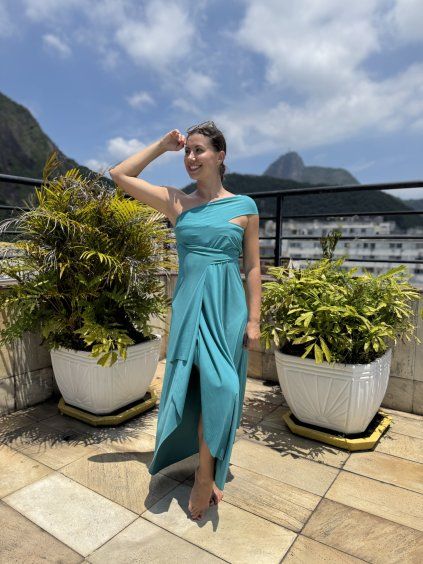 Šátek delší - tyrkys