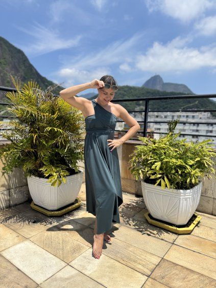 Šátek delší - smaragdová