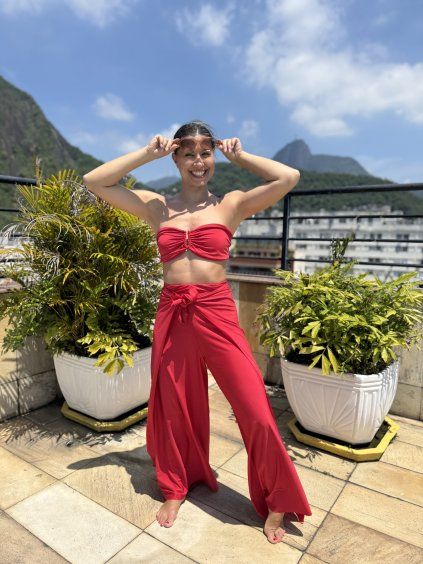 Kalhoty & overal - červená