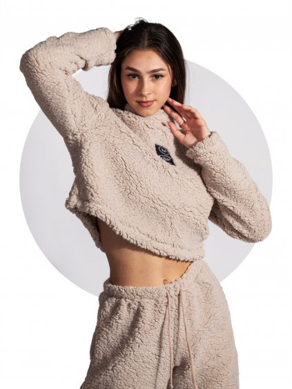 croptop Fluffy sleeve beige title