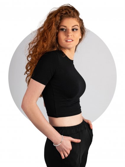 crop top black side