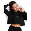 mikina crewneck crop black detail