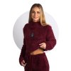 Crop Mikina Fluffy Sleeve Bordeaux Title